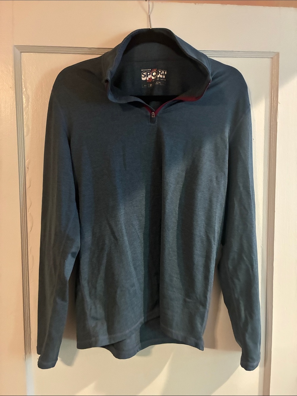 Marine Layer Weekend Sport Quarter-Zip Men's Sweater in Blue